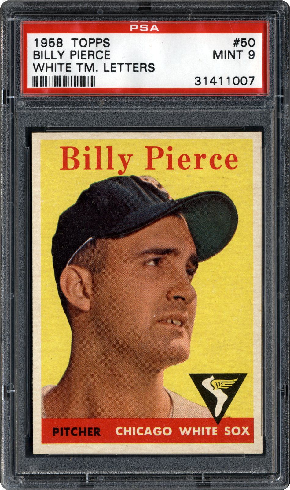 1958 Topps Billy Pierce White Tm Letters PSA CardFacts