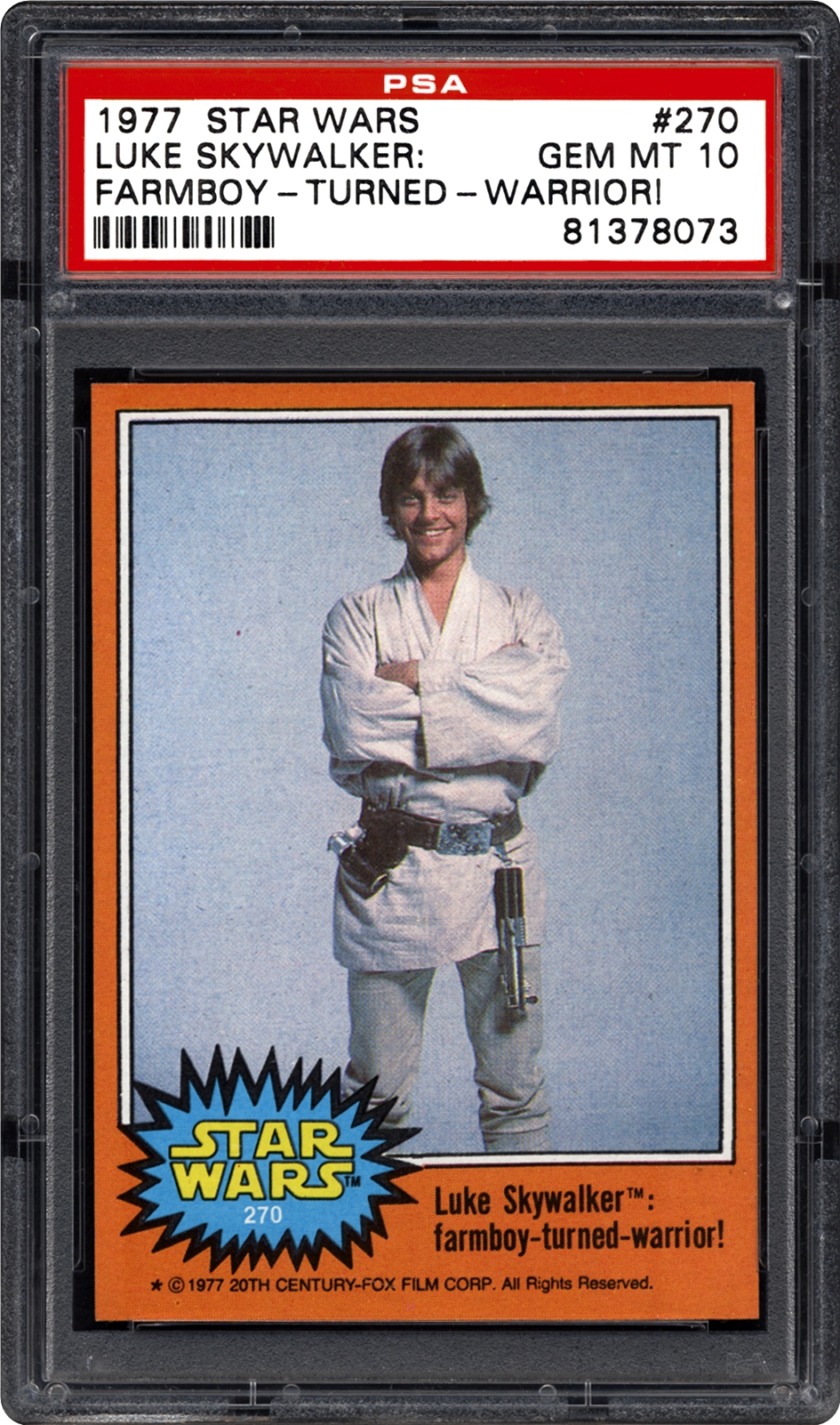 1977 luke skywalker trading card