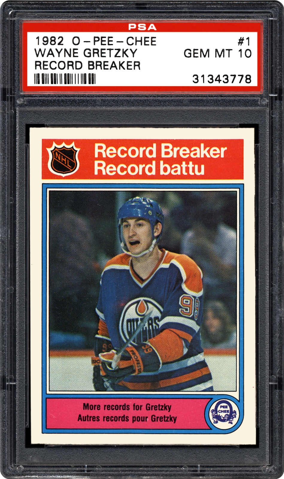 1982 OPeeChee Wayne Gretzky (Record Breaker) PSA CardFacts™ 1982 OPeeChee Wayne Gretzky (Record Breaker) PSA CardFacts™