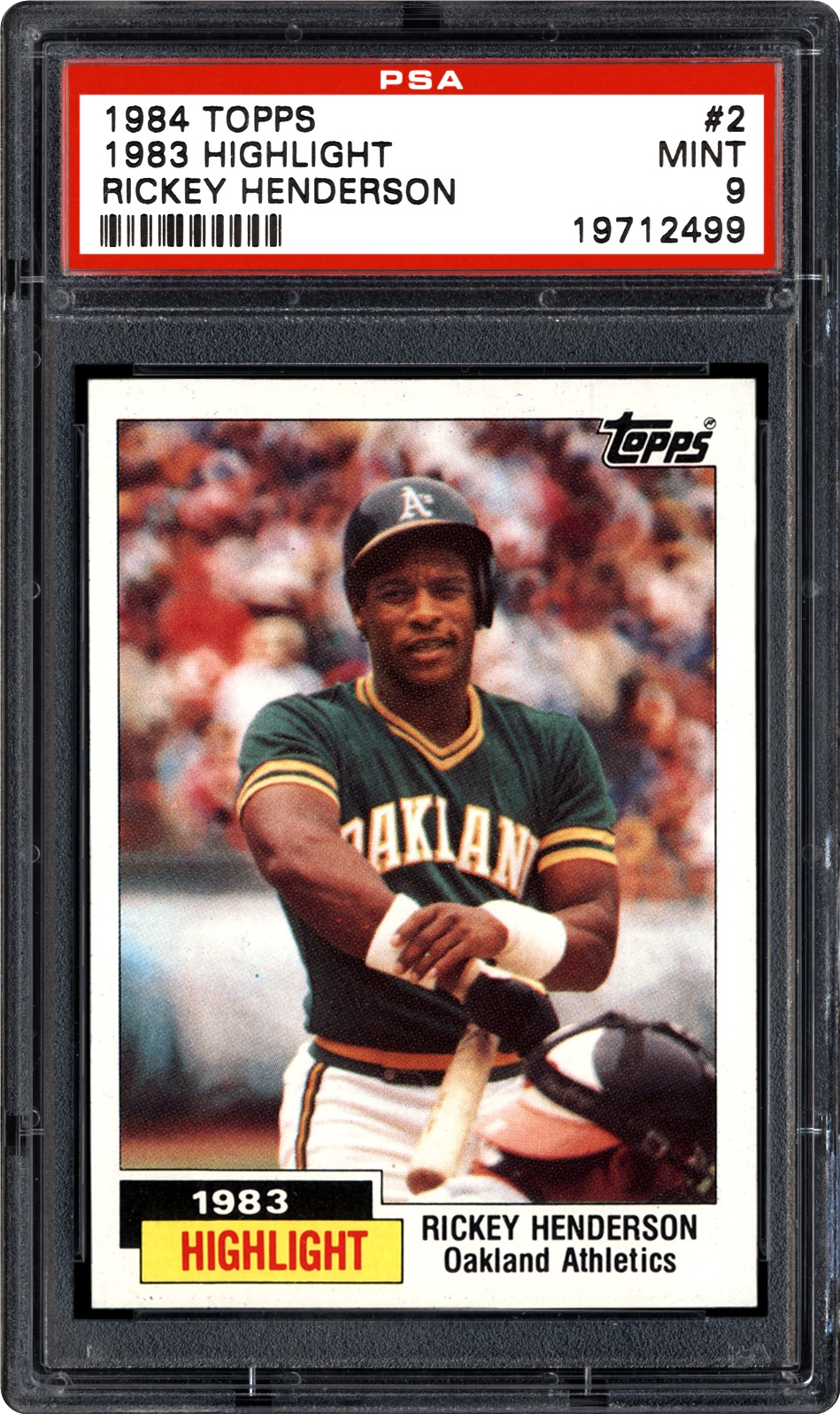 1984 Topps 1983 Highlight (Rickey Henderson) | PSA CardFacts™