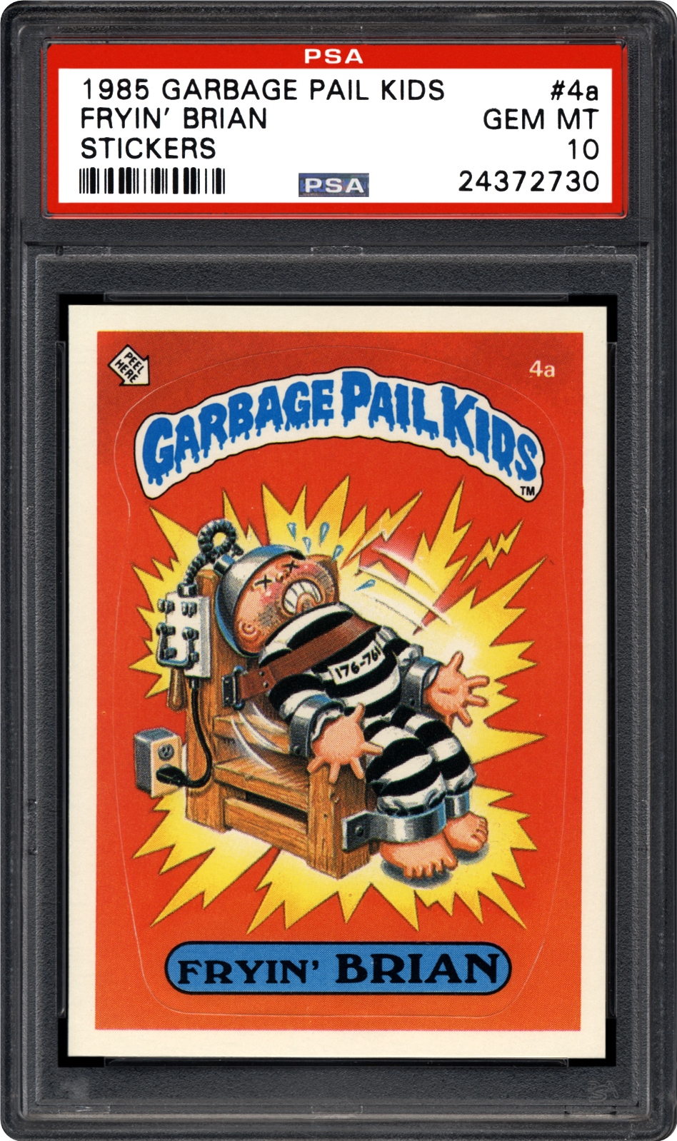 1985 Topps Garbage Pail Kids Stickers Fryin' Brian PSA CardFacts™