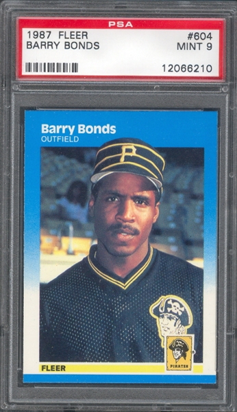 barry bonds rookie card. 1987 FLEER 604 BARRY BONDS