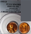1955-D 1C DDO, FS-101 MS63RD