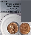1963-D 1C DDO, FS-101 MS63RD