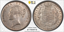 1849 1/2 Cr S-3888 Large Date AU58