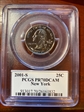 2001-S 25C New York PR70DCAM