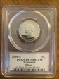 2004-S 25C Wisconsin Silver PR70DCAM