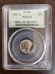 1945-D 10C MS64FB