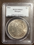 1921 $1 Morgan MS64