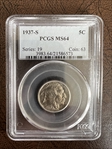 1937-S 5C MS64