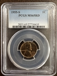 1955-S 1C MS65RD