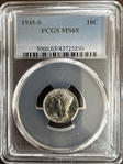 1945-S 10C MS65