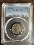 1936-D 5C AU53