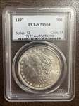 1887 $1 MS64