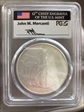 2007-W $1 Burnished Silver Eagle Mercanti Signature SP70
