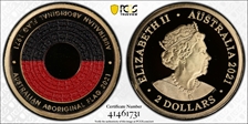 2021 $2 50th Ann Aboriginal Flag Colorized PR69DCAM