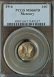 1916 10C Mercury MS66FB
