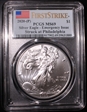 2020-(P) $1 Silver Eagle - Emergency Issue Struck at Philadelphia First Strike MS69