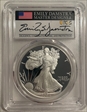 2024-S $1 Silver Eagle Advanced Release Emily Damstra Flag PR70DCAM