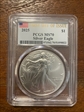 2025 $1 Silver Eagle First Day of Issue MS70