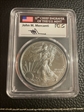 2016-W $1 Burnished Silver Eagle 30th Anniversary Lettered Edge Mercanti Signature SP70