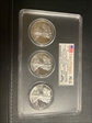 2017-W 3 pc Silver Eagle Set First Day of Issue Moy DC, Denver, Philly PR70DCAM