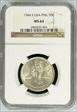 1944 50C 1944 S USA-PHIL 50C NGC MS 64