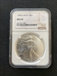 1998 p $1 silver  ASE  NGC ms 69