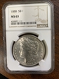 1888 p $ 1 morgan ms 63