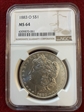 1883-O $ 1 morgan ms 64