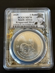 2025 1 Rand Krugerrand Silver Krugerrand Picture Frame MS70