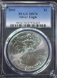 2001 $1 Silver Eagle MS70