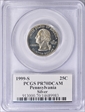 1999-S 25C Pennsylvania Silver PR70DCAM