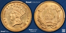 1873 G$1 Open 3 MS62