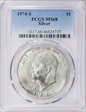 1974-S $1 Silver MS68