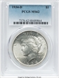 1934-D $1 MS62