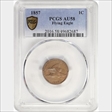 1857 1C Flying Eagle AU58