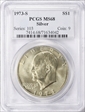 1973-S $1 Silver MS68