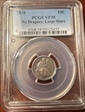1838 10C No Drapery, Large Stars VF35