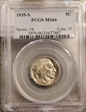 1935-S 5C MS66