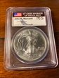 2014 $1 Silver Eagle First Strike Mercanti Signature MS70