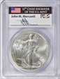 2014 $1 Silver Eagle First Strike Mercanti Signature MS70