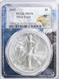 2015 $1 Silver Eagle Eagle Mountain Picture Frame MS70