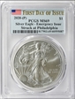 2020-(P) $1 Silver Eagle - Emergency Issue Struck at Philadelphia First Day of Issue MS69