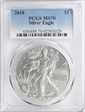 2018 $1 Silver Eagle MS70