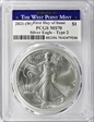 2021-(W) $1 Silver Eagle - Type 2 Struck at West Point First Day of Issue MS70