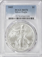 2005 $1 Silver Eagle MS70