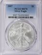 2007 $1 Silver Eagle MS70