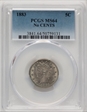 1883 5C No CENTS MS64