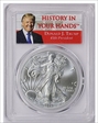 2017 $1 Silver Eagle Silver Eagle First Day of Issue 1 of 2000 D.Trump MS70